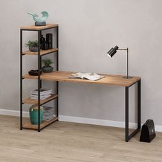 Стол-стеллаж 4 Сезона Айсберг Лофт 01 Черный, дуб крафт табак