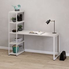 Стол-стеллаж 4 Сезона Айсберг Лофт 01 Белый, дуб крафт белый