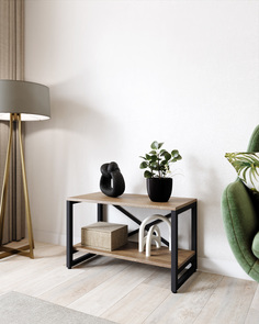 Стеллаж A1 HOME Bruno 2 полки (44х68х34) Дуб Небраска