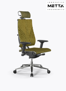 Кресло Metta YOGA 4D Free, велюр, оливковый Метта