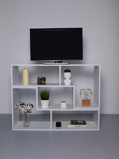 Тумба под ТВ Тетрис ТТР-5500, 36х14х106 см, белый No Brand