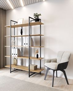 Стеллаж A1 HOME Libron 5 полок 175х134х34 Дуб Небраска