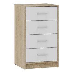 Комод высокий Мия дуб сонома белый 44,1 х 48,4 х 83,9 см No Brand