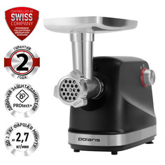 Электромясорубка Polaris PMG 2582, черная/серебряная