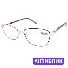 Готовые очки Fabia Monti 8935 +3.75, без футляра, антиблик, цвет бордовый, РЦ 62-64