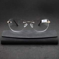 Безободковые очки EAE 1024 -4.00, c футляром, цвет золотой, РЦ 62-64