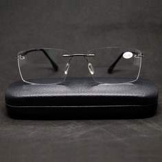 Безободковые очки Fabia Monti 1087 +3.00, c футляром, серые, РЦ 62-64
