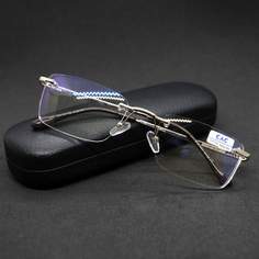 Безободковые очки EAE 1037 +2.00, c футляром, антиблик, цвет серый, РЦ 62-64