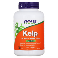 NOW Foods, Kelp, йод, 150 мкг, таблетки 200 шт.