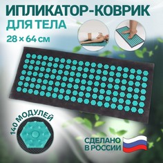 Ипликатор-коврик для тела, 140 модулей, 28 x 64 см цвет темно-серый/бирюзовый No Brand