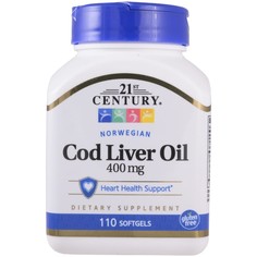 Масло из печени трески 21st Century Cod Liver Oil 400 мг капсулы 110 шт.