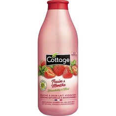 Гель для душа и пена для ванны Cottage Moisturizing увлажняющий, Strawberry Mint 750 мл