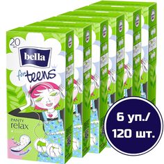 Прокладки ежедневные ультратонкие bella for teens relax, 20 шт х 6 упаковок