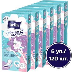Прокладки ежедневные Bella for teens sensitive ультратонкие, 6 упаковок по 20 шт