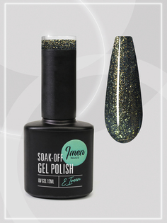 Гель лак Имень с блестками DB005 чернозолотой Imen