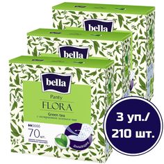 Прокладки ежедневные Bella Panty Flora Green tea зеленый чай, 3 упаковки по 70 шт