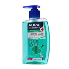 Жидкое мыло AURA для всей семьи, с антибактериальным эффектом, с алоэ вера, 300 мл