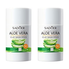 Маска для лица Sadoer Глиняная с алоэ-вера 40 г 2 шт