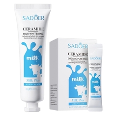 Набор Sadoer крем для рук ночная маска для лица с аминокислотами коровьего молока