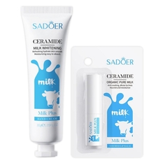 Набор Sadoer крем для рук органический бальзам для губ с аминокислотами коровьего молока