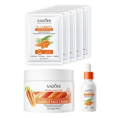 Набор Sadoer для лица Крем с маслом моркови Маска с экстрактом моркови 5 шт Сыворотка