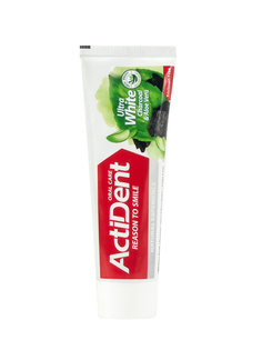 Зубная паста Active Actident отбеливающая Уголь и Алоэ вера, без парабенов, 100 г +Active