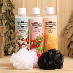 Набор По Уходу За Телом Добропаровъ Гель Для Душа 3шт И Мочалка 2 Шт