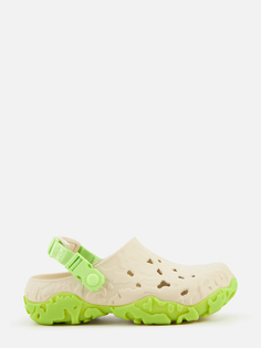 Сабо унисекс Crocs CR208391 бежевые, зелёные-BOLI, US 6