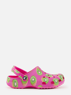 Сабо унисекс Crocs CR208343 розовые, зелёные-KIWI, US 5