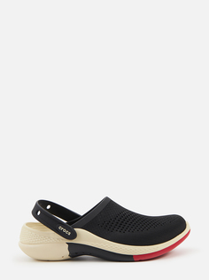 Сабо унисекс Crocs CR208281 чёрные, мультицвет-BKMI, US 4