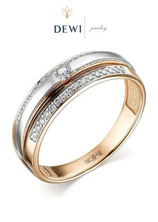 Кольцо обручальное из золота р.20 Dewi 101010075, бриллиант