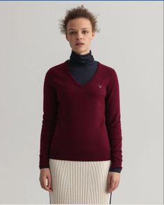 Пуловер женский GANT 4800502 бордовый XL