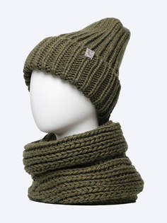 Комплект шапка и шарф женский Vitacci CH112023-18 хаки