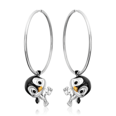 Серьги из серебра PLATINA jewelry 02-5152, эмаль