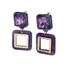 Серьги подвески из бижутерного сплава Moon Paris ML-24.03-0213, кристалл