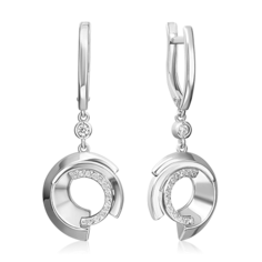 Серьги из серебра PLATINA jewelry 02-5083, фианит