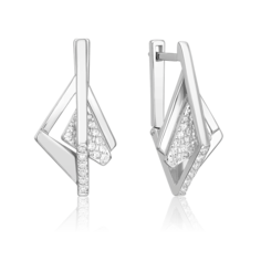 Серьги из серебра PLATINA jewelry 02-5138, фианит