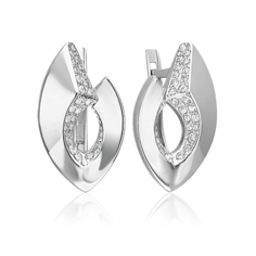 Серьги из серебра PLATINA jewelry 02-5077, фианит