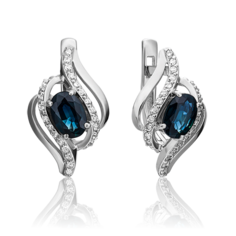 Серьги из золота PLATINA jewelry 02-0864, сапфир