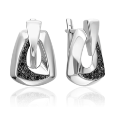 Серьги из серебра PLATINA jewelry 02-5058, фианит