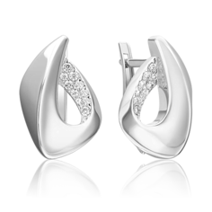 Серьги из серебра PLATINA jewelry 02-5075, фианит