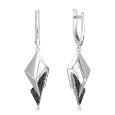 Серьги из серебра PLATINA jewelry 02-5088, фианит