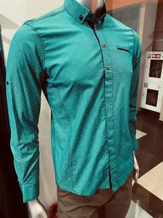 Рубашка мужская TRITTICO 1601 зеленая M