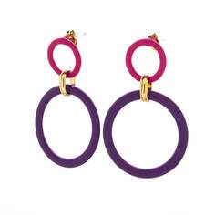 Серьги подвески из бижутерного сплава Moon Paris ML-24.03-0172, каучук