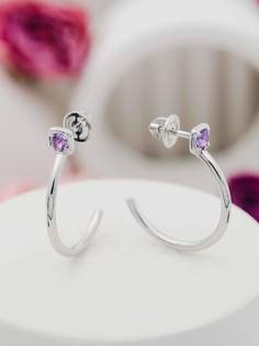 Серьги из серебра ЮТЛАЙН С-7701, аметист