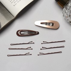 Заколка клик-клак; невидимка Queen fair 9732094 бронзовая