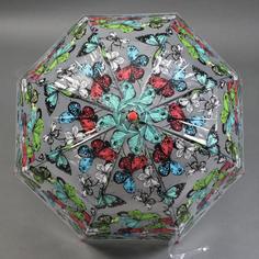 Зонт полуавтоматический, Бабочки, 8 спиц, R 40 см No Brand