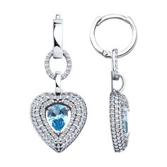 Серьги подвески из серебра SOKOLOV 94026833, фианит