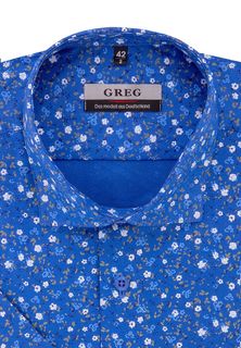 Рубашка мужская Greg 213/107/5432/KZS STRETCH голубая 39