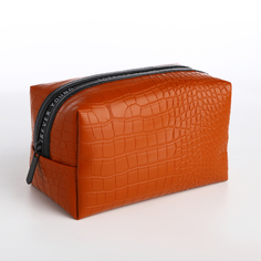 Косметичка женская NoBrand Forever young-1 рыжая, 18x7x11 см
